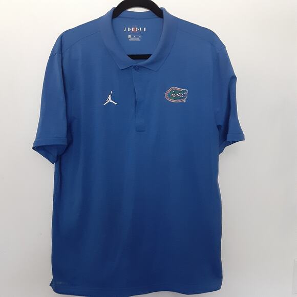 Florida Gators Air Jordan Dri Fit Golf Polo Shirt Mens Large Blue UF NCAA - Picture 1 of 8